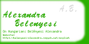 alexandra belenyesi business card